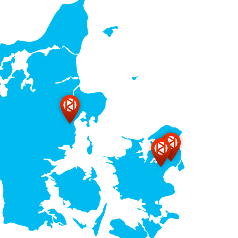 Oversigtskort datacentre Danmark